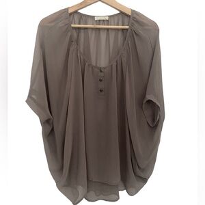 Lush Chiffon Butterfly Sleeve Top